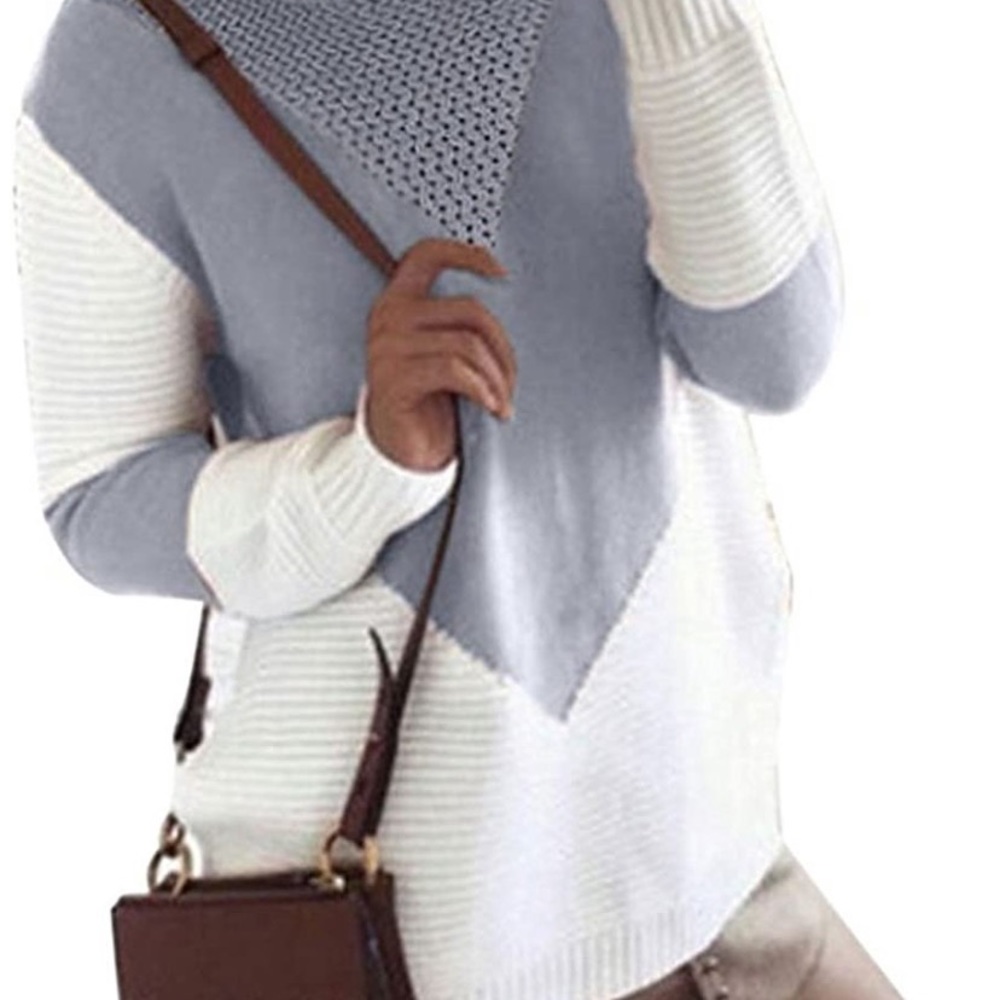 White and gray Chevron sweater
